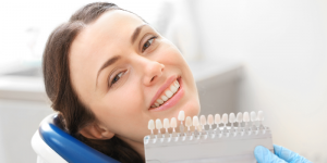 'woman with dental implant options'